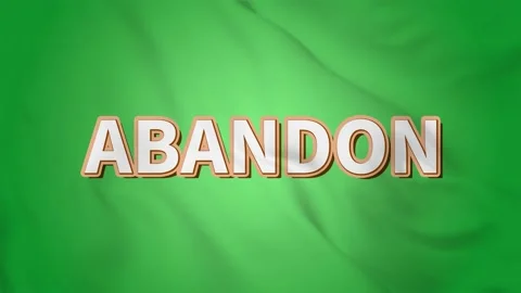 ABANDON - 4k flag animation with ABANDON text - 4k loop video Stock Footage 170991932
