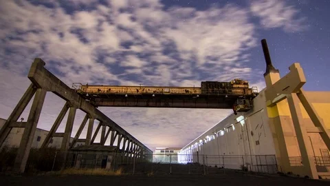Abandon Factory - Night Time-lapse 4K 스톡 동영상 74482707