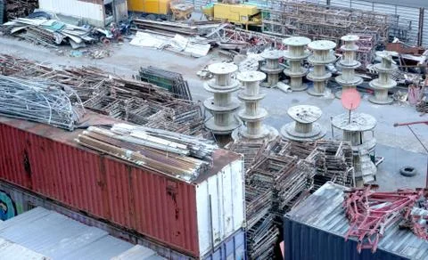 Abandon old construction stack materials. Stock Photos