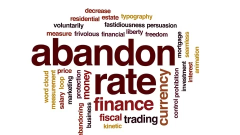 Abandon rate animated word cloud. Kinetic typography. Stock Footage 111431559