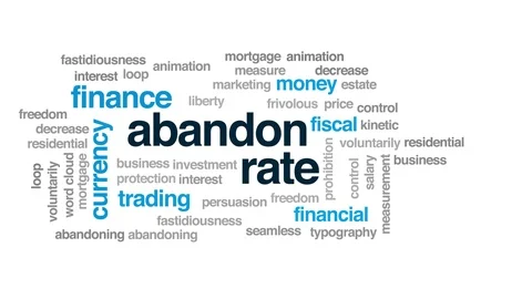 Abandon rate animated word cloud. Kinetic typography. Stock Footage 111516735