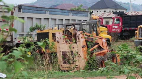 Abandonced tractor pan Stock Footage 61410981