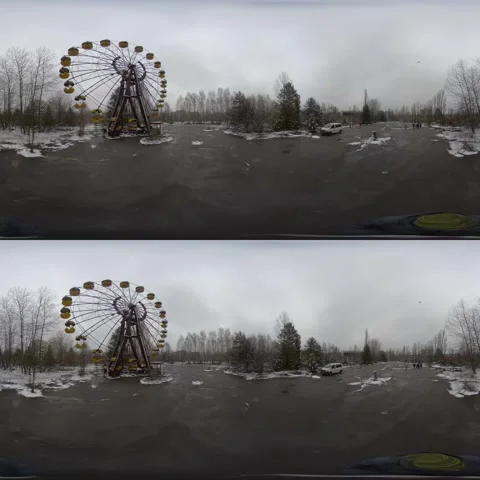 Abandoned and Rusty Ferris Wheel in the Center of Pripyat, a Deserted City in Stock Footage 278376544