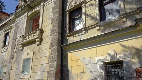 Abandoned and vandalized Viltuš (Viltus or Wildhaus) castle in Slovenia Stock Footage 183299516