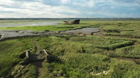 Abandoned Barge Stock Footage 137032542