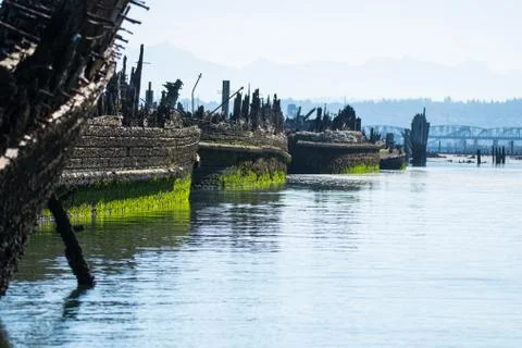 Abandoned Barges Stock Photos
