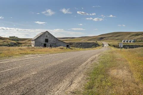 Abandoned Barn on the Prairie Stock Photos