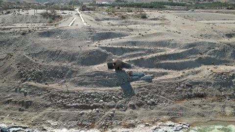 Abandoned beach on the Dead Sea Video stock 241676154