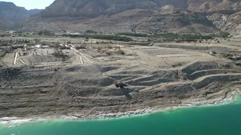 Abandoned beach on the Dead Sea Stock Footage 242231934