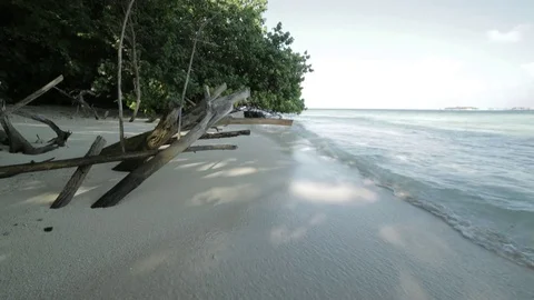Abandoned beach on an island Stock Footage 82484909