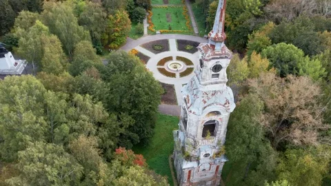 Abandoned bell tower, Ostashkov, Seliger Stock Footage 128443928