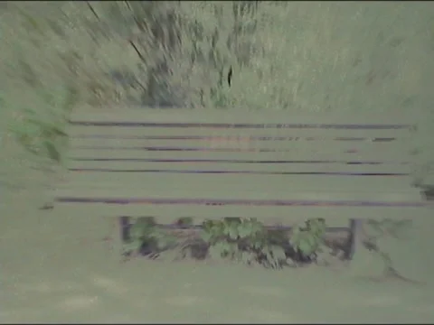 Abandoned Bench in a Park Zoom Stock Footage 135660724