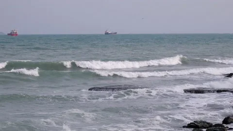 Abandoned berth in the sea Stock Footage 234424957