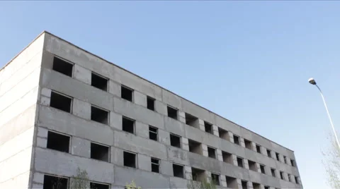 Abandoned Block of Flats Stock Footage 46291594