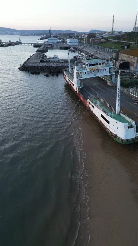 Abandoned Boat on a beach Stock Footage 330126873