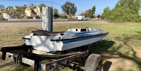 Abandoned boat Stock Footage 126307204