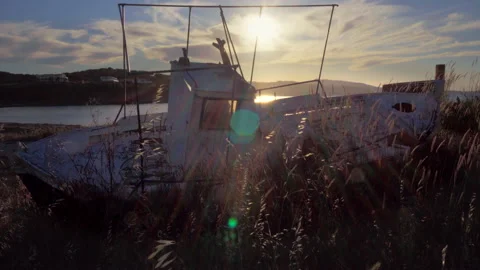 Abandoned boat Stock Footage 154532216