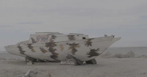 Abandoned boat Stock Footage 168213052