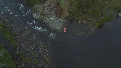 Abandoned boat in a river Vídeo Stock 95649862