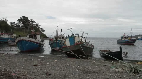 Abandoned Boats Stock Footage 9196196