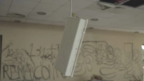 Abandoned Bowling - Pendant light (s-log 2) Stock Footage 159972847