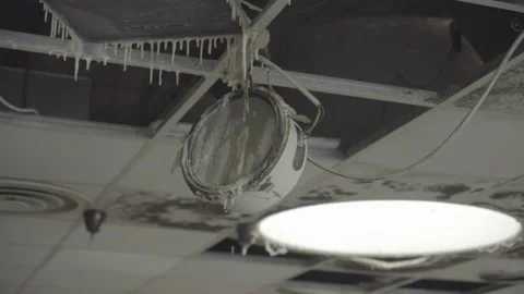 Abandoned Bowling - Stalactites on lamp (s-log 2) Stock Footage 159972702