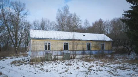 Abandoned brick building Foto stock