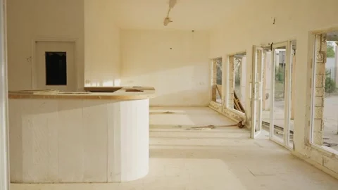 Abandoned broken hotel desk or beach resort office Stock Footage 337033988