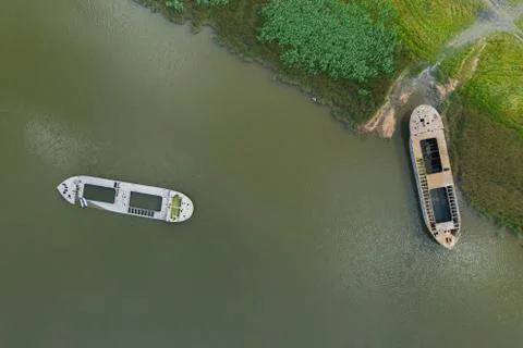 Abandoned broken ship. Stock Photos