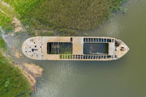 Abandoned broken ship. Foto stock
