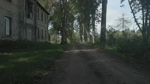 Abandoned building and a road Stock Footage 331768873