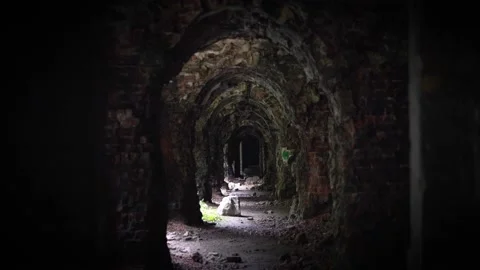 Abandoned Building with Arch Tunnel Stock Footage 199477191