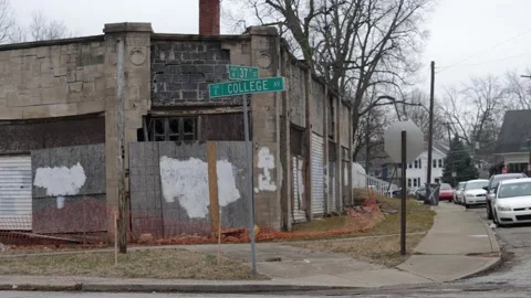 Abandoned Building Boarded Up Windows 스톡 동영상 148288391