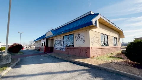 Abandoned Building Burger King Fast Food... | Stock Video | Pond5