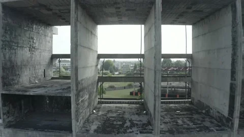 An Abandoned Building In The City Video stock 235308479