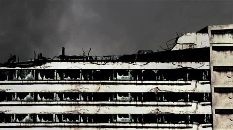 Abandoned Building Clouds Timelapse 07 Stock Footage 7763447