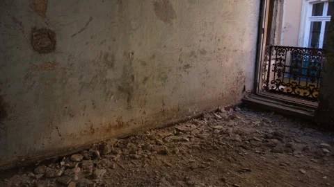 Abandoned building damaged Stock Footage 241030201