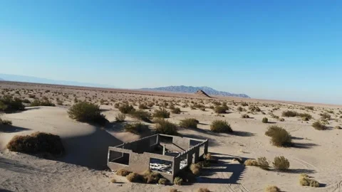Abandoned Building in the Desert Stock Footage 166662475
