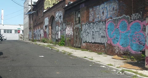 Abandoned building on empty st Stock Footage 158105727