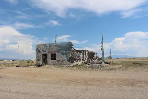 Abandoned Building in Ghost Town 스톡 사진