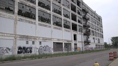 Abandoned building with graffiti Stock Footage 79106365