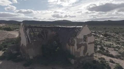 Abandoned Building in Klein Karoo | Rural Decay Stock Footage 342473156
