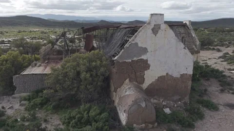 Abandoned Building in Klein Karoo | Rural Decay Stock Footage 342473742