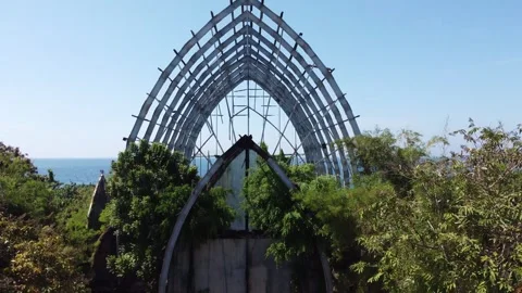 Abandoned building liftoff Stock Footage 329892087