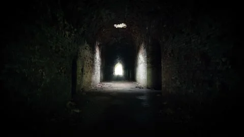 Abandoned building with a long corridor and windows Video stock 199475640
