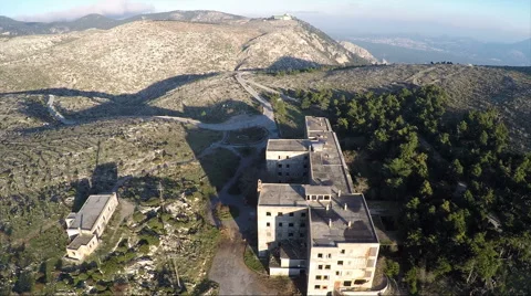 Abandoned Building on the Mountain Stock Footage 59770938