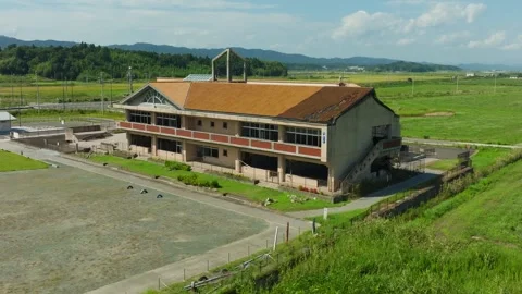 Abandoned Building Of Nakahama Elementary School In Yamamoto Municipality Stock Footage 337216762