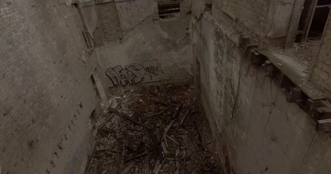 Abandoned Building Rooftop Shot Stock Footage 79832287