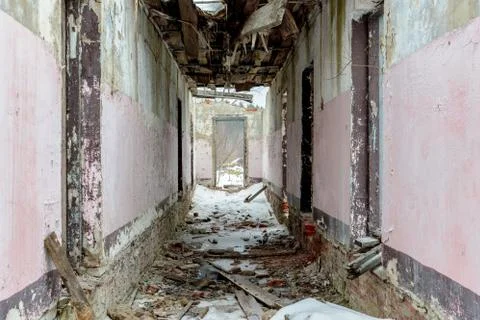 Abandoned building ruins Foto stock