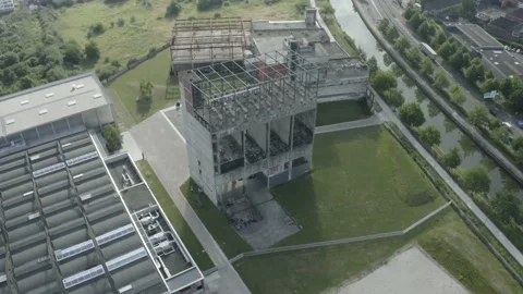 An Abandoned Building Seen By Drone Stock Footage 235309761